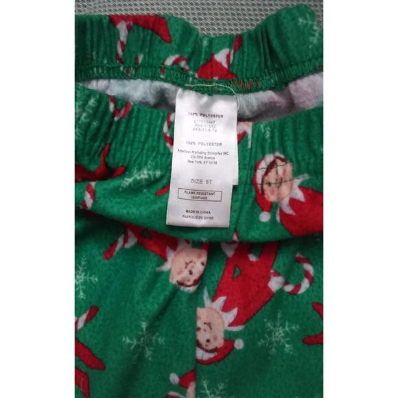 Elf on the Shelf Green & Red Pajamas Pant 5t - Picture 3 of 3